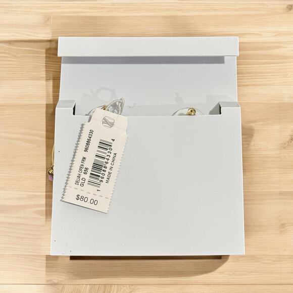 NWT! Kendra Scott Deliah Gold Open Frame Hoops in Pink Mix - Picture 6 of 6